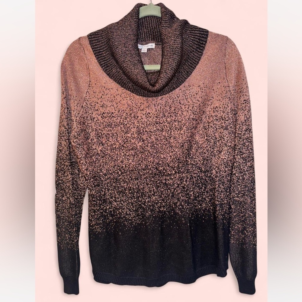 Notations Black and Pink Gradient Turtleneck Sweater